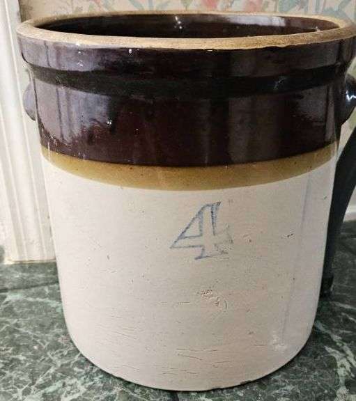 Stoneware Crock Cream & Brown No. 4