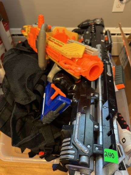 Tote of Nerf Guns & More