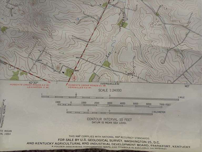 1954 Map of Midway, Ky
