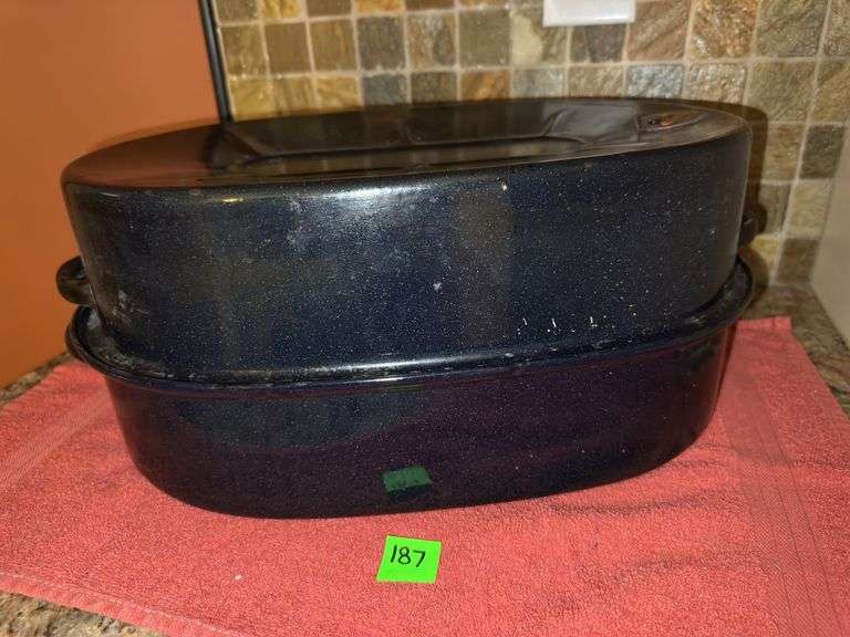Vintage Enamel Roasting Pan