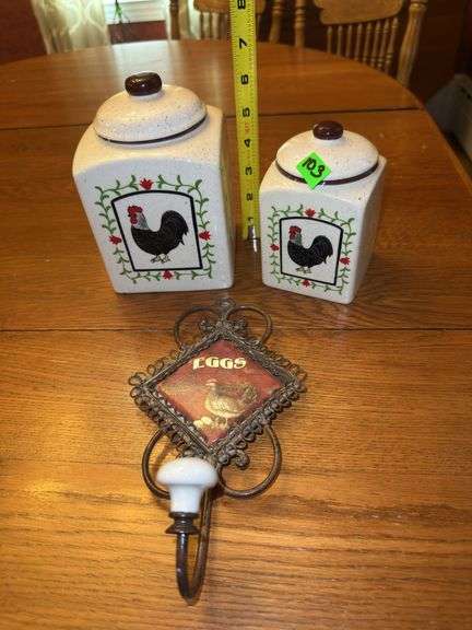 Rooster Canisters & Decorative Hook