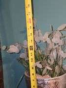 Electric Lamp, Silk Flower in Pot, & Glass Bowl