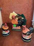Rooster Salt n Pepper Shakers, Napkin Holder & Dish Towel