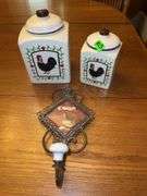 Rooster Canisters & Decorative Hook