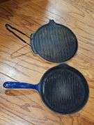 Cast Iron Griddle & Portable Cast Iron Griddle with Folding Handle