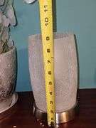 Electric Lamp, Silk Flower in Pot, & Glass Bowl