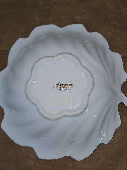 Formalities Blue Victorian Rose Leaf Shaped Trinket Decor Bowl