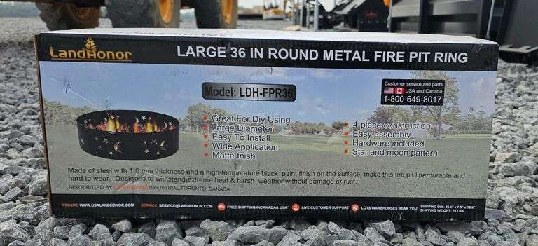 Landhonor 36in Round Metal Fire Pit Ring