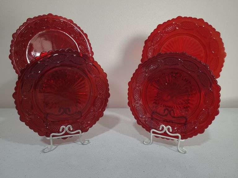 Avon Cape Cod Ruby Red Dessert Plates