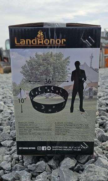 LandHonor 36" Round Metal Fire Pit Ring