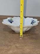 Formalities Blue Victorian Rose Leaf Shaped Trinket Decor Bowl