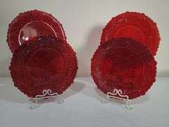 Avon Cape Cod Ruby Red Dessert Plates
