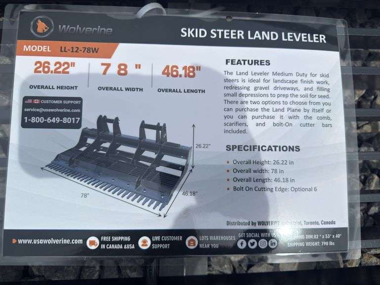 Wolverine Skid Steer Land Leveler