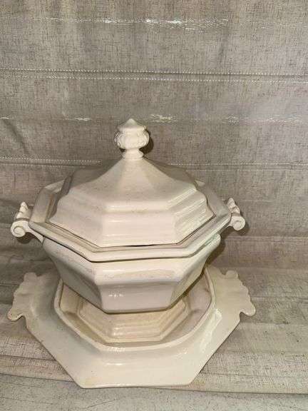 Vintage White Ironstone Soup Tureen