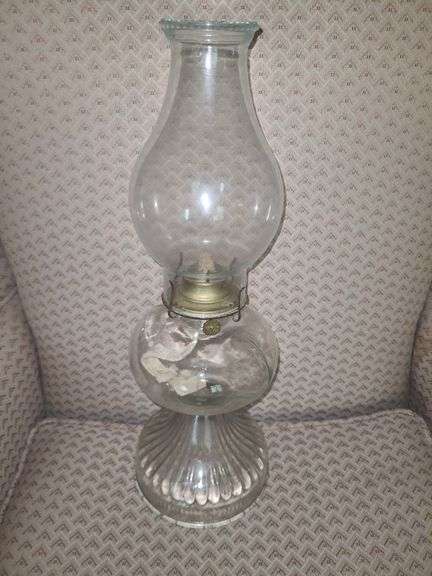 Vintage old lamp & doily