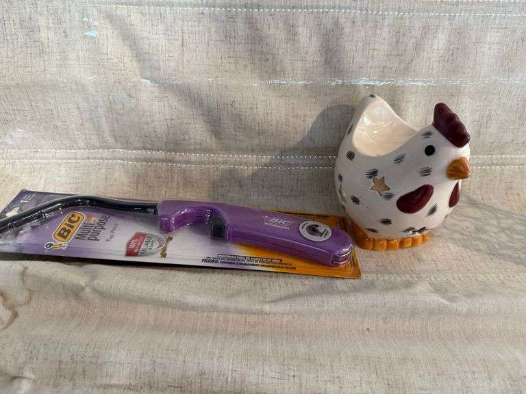 Various Candle Holders & New BIC Lighter