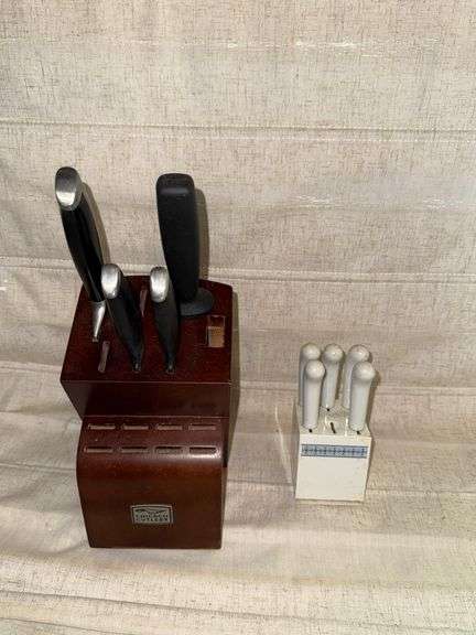 Chicago Butcher Block & Vintage Set of Cheese/Butter Spredders with Block
