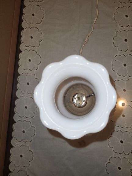 Milk glass electric lamp
