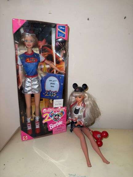 1998 Walt Disney World 2000 Barbie (in original box) & 1996 Walt Disney World Barbie (no box)
