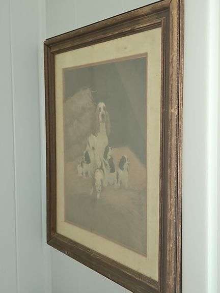 Wooden Framed Picture - Spaniel Dog