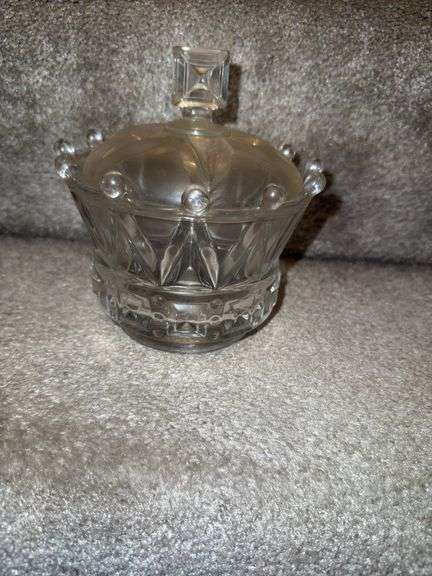 Cut Glass Candy Dish with Lid