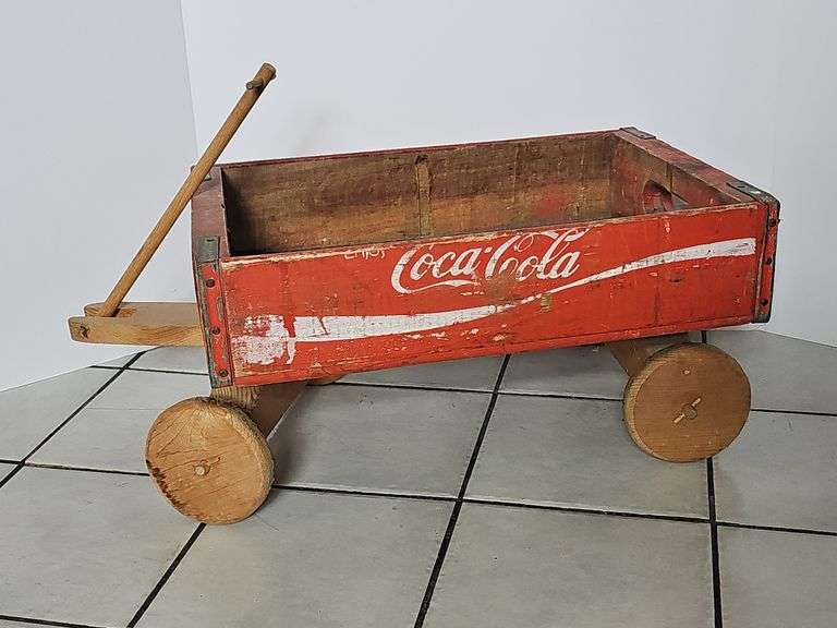 Vintage Coca-Cola crate converted to wagon