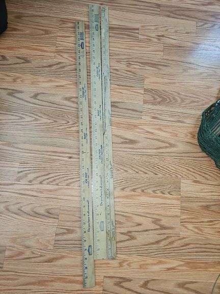 Vintage Yard Sticks, Fishing Poles & Net