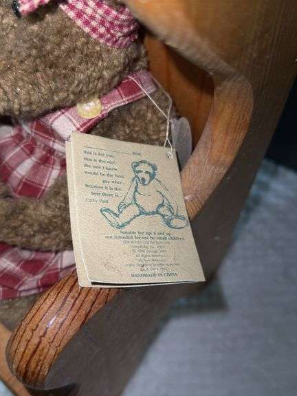 Vintage Wood Heart Cutout Doll / Teddy Bear Wooden Chair & Boyds Bear