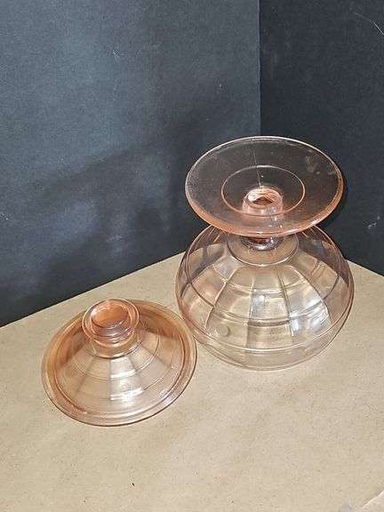 Vintage pink rose candy dish