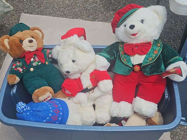 Totes of Christmas decor