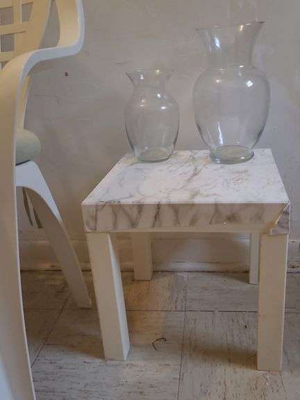 Plastic outdoor chair, plastic tables, & more