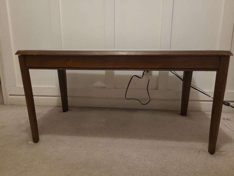 Vintage table with glass insert