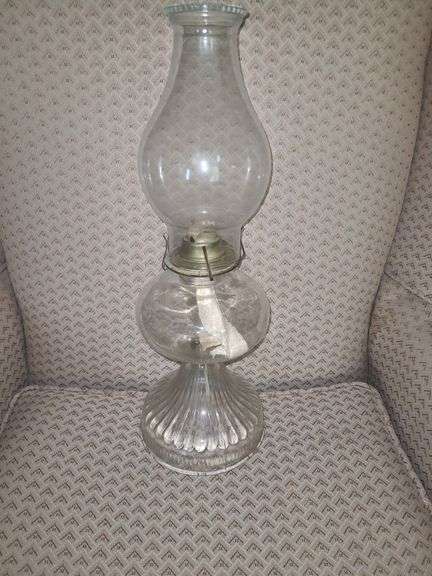 Vintage old lamp & doily