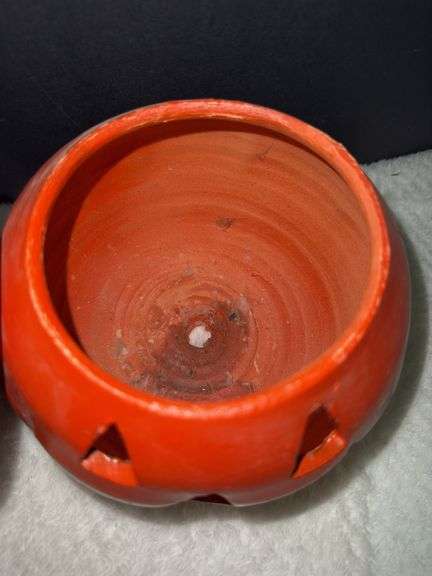 Terracotta Jack-o-Lantern with Hat
