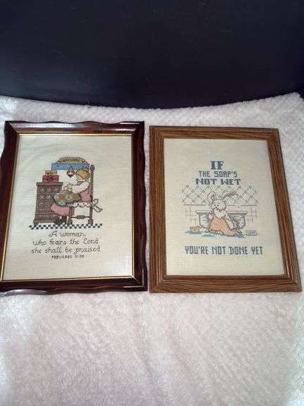 Framed cross stitch