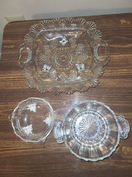 Clear glass candy/serving dishes