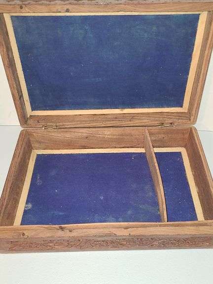 Hand carved wooden box
