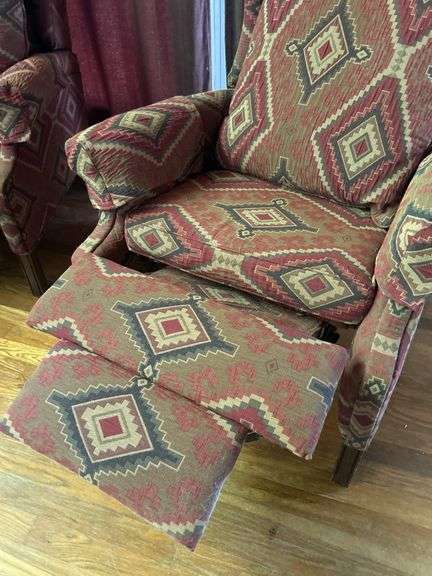Traditional Reclining Wingback Chair with Large Pillow