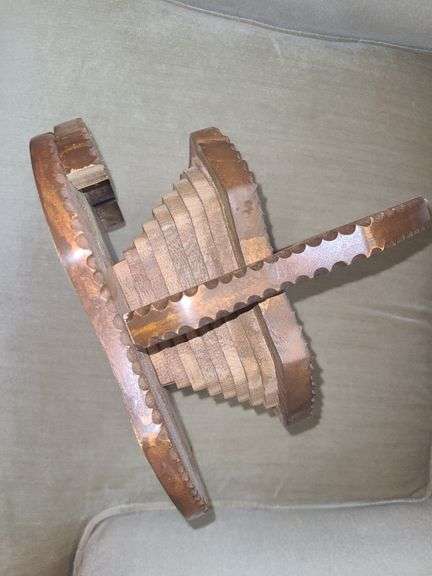 Hand-carved Collapsible Wooden Basket