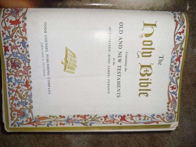 Vintage KJV Bible, Vintage Jesus Print Clock, Wooden Prayer Plaque & other Jesus Decor