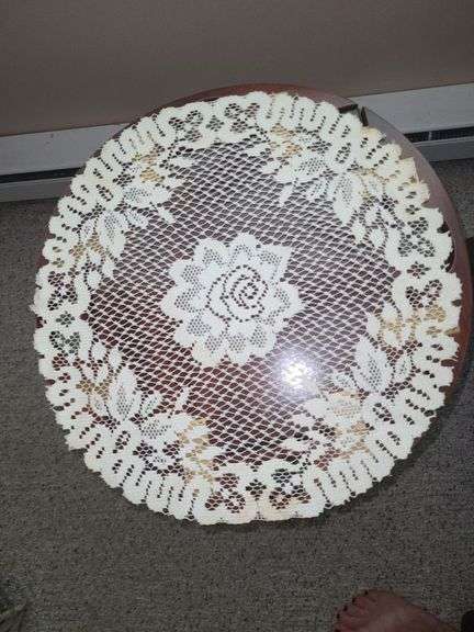 Vintage old lamp & doily