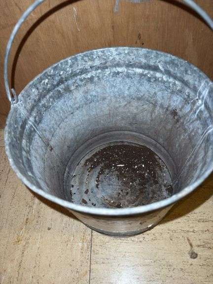 Galvanized steel bucket or pail with handle