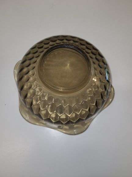 Vintage Smokey brown /Gray Candy Dish With Ruffled Rim