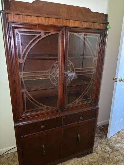 Vintage Wooden China Cabinet