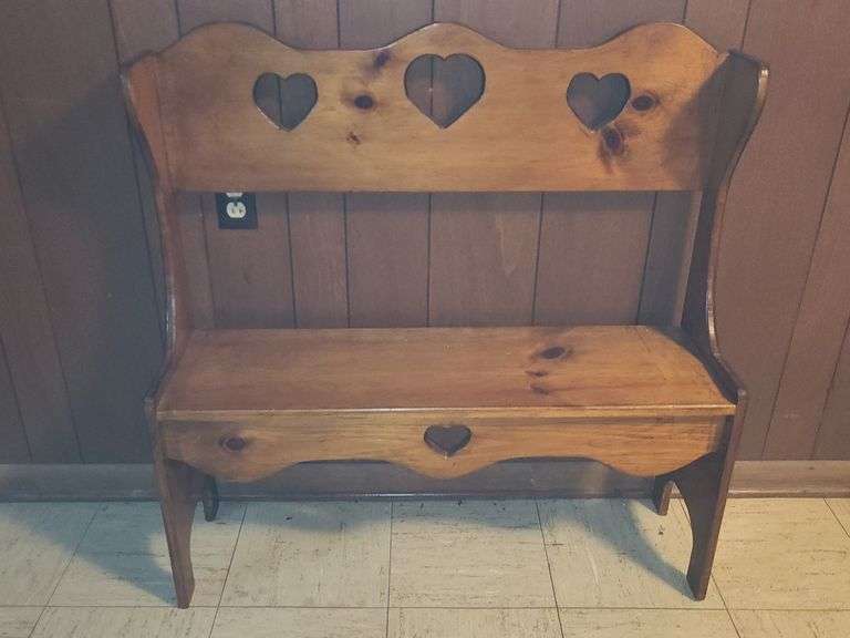 Wooden hall bench