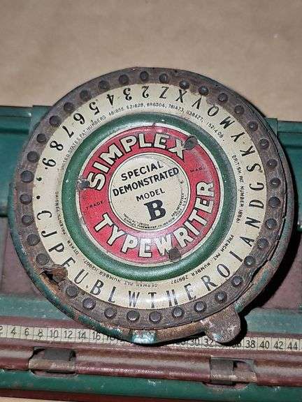 Vintage Simplex Special Demonstrated Model B Typewriter