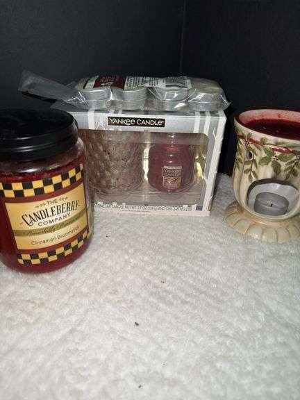 Candleberry Cinnamon Broomstick candle & other various candles and holders