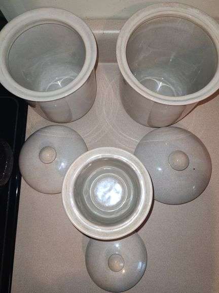 JC Penney 3 piece canister set.