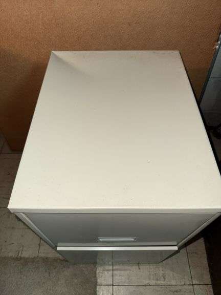 2 drawer metal filing cabinet & corkboard