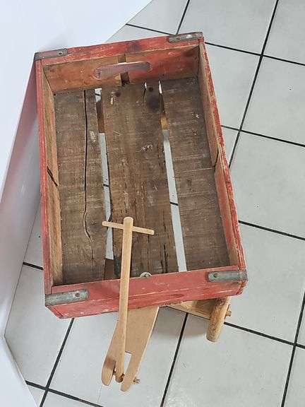 Vintage Coca-Cola crate converted to wagon